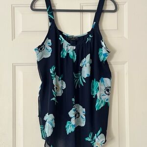 Lane Bryant Navy Blue Floral Camisole